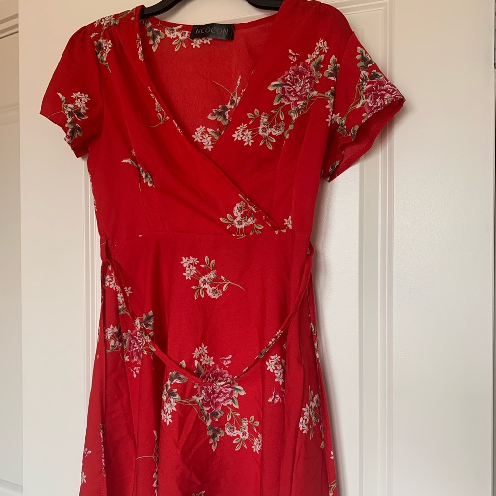 ZAFUL Red floral mini dress